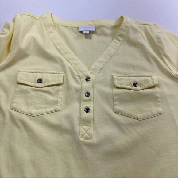 J Jill Yellow V Neck Shirt Top Women’s Large Long Sleeve Classic Casual Colorful - Picture 5 of 8